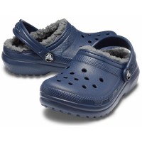 Dětské zimní pantofle (nazouváky) Crocs Classic Lined Clog Kids, Navy / Charcoal [5]