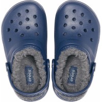 Dětské zimní pantofle (nazouváky) Crocs Classic Lined Clog Kids, Navy / Charcoal [6]