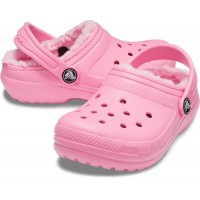 Dětské zimní pantofle (nazouváky) Crocs Classic Lined Clog Kids, Pink Lemonade [5]
