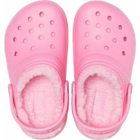 Dětské zimní pantofle (nazouváky) Crocs Classic Lined Clog Kids, Pink Lemonade [6]