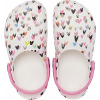 Dámské a dívčí pantofle (nazouváky) Crocs Classic Heart Print Clog Juniors - White [5]