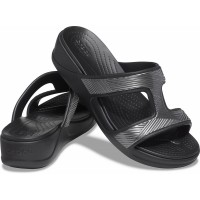 Dámské sandály na klínku Crocs Monterey Metallic Slip-On Wedge - Black [4]