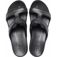 Dámské sandály na klínku Crocs Monterey Metallic Slip-On Wedge - Black [5]