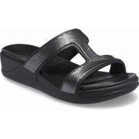 Dámské sandály na klínku Crocs Monterey Metallic Slip-On Wedge - Black [1]