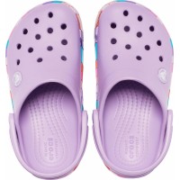 Dívčí a dámské nazouváky (pantofle) Crocs Crocband Chevron Beaded Juniors - Orchid [5]