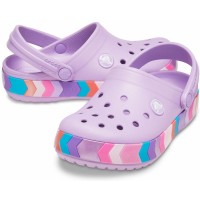 Dívčí a dámské nazouváky (pantofle) Crocs Crocband Chevron Beaded Juniors - Orchid [4]
