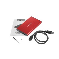 Externí box pro HDD 2,5" USB 3.0 Natec Rhino Go, červený, hliníkové tělo [1]
