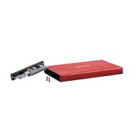 Externí box pro HDD 2,5" USB 3.0 Natec Rhino Go, červený, hliníkové tělo [2]