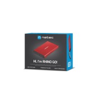 Externí box pro HDD 2,5" USB 3.0 Natec Rhino Go, červený, hliníkové tělo [5]