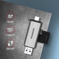 AXAGON CRE-SAC, USB3.2 Gen 1 Type-C + Type-A externí čtečka karet SD/microSD, podpora UHS-I [4]