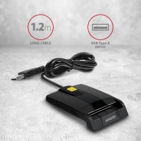 AXAGON CRE-SM3, USB externí FlatReader čtečka kontaktních karet Smart card (eObčanka) [1]