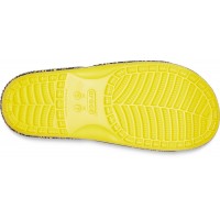 Dámské a pánské nazouváky (pantofle) Classic Crocs Smiley Slide - Lemon / Black [3]