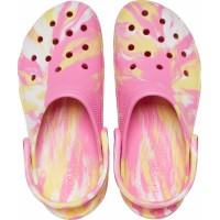 Dámské pantofle (nazouváky) na platformě Crocs Classic Platform Marbled Clog - Pink Lemonade [6]