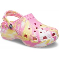 Dámské pantofle (nazouváky) na platformě Crocs Classic Platform Marbled Clog - Pink Lemonade [2]