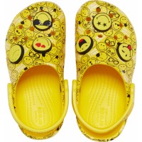 Dětské a dámské nazouváky (pantofle) Crocs Classic Smiley Clog Kids - White/Multi [6]