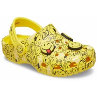 Dětské a dámské nazouváky (pantofle) Crocs Classic Smiley Clog Kids - White/Multi [2]