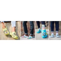 Dětské a dámské nazouváky (pantofle) Crocs Classic Smiley Clog Kids - White/Multi [7]