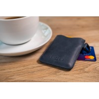 Kožené pouzdro na karty FIXED Smile Cards se smart trackerem FIXED Smile Pro, modré [5]