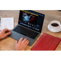 Kožené pouzdro FIXED Oxford pro Apple MacBook 12", červené [4]