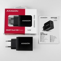 AXAGON ACU-DS16, SMART nabíječka do sítě, 2x USB výstup 5V/2.2A + 5V/1A, 16W [9]