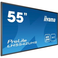 55" iiyama LH5542UHS-B3: IPS, 4K UHD, 500cd/m2, 18/7, LAN, Android 8.0, černý [1]