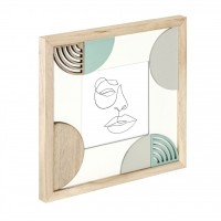 Hama portrétový rámeček dřevěný VALLE, 10x10 cm, přírodní/ bílá [1]