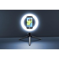 Tripod Cellularline Selfie Ring s LED osvětlením pro selfie fotky a videa, černý [3]