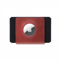 Kožená peněženka FIXED Tiny Wallet for AirTag z pravé hovězí kůže, červená [1]