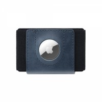 Kožená peněženka FIXED Tiny Wallet for AirTag z pravé hovězí kůže, modrá [1]