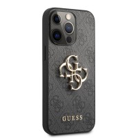 GUHCP13L4GMGGR Guess PU 4G Metal Logo Zadní Kryt pro iPhone 13 Pro Grey [2]