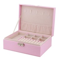 Szkatułka na biżuterię, etui, organizer, pudełko różowa PD100R [1]
