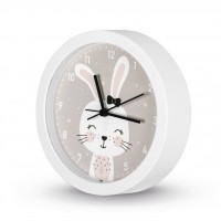 Hama Lovely Bunny, dětské stolní hodiny s funkcí buzení, průměr 16 cm, tichý chod [1]