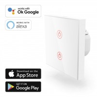 Hama SMART WiFi dotykový nástěnný vypínač, dvojitý, vestavný, bílý [4]