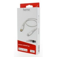 Hama MFi USB-C Lightning nabíjecí/datový kabel pro Apple, 1,5 m, bílý [1]