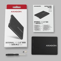 AXAGON RSS-M2B, SATA - M.2 SATA SSD, interní 2.5" ALU box, černý [7]