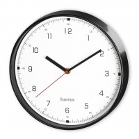 Hama Linea, nástěnné hodiny, průměr 25 cm, tichý chod, černé [1]