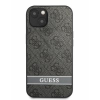 Guess PU 4G Stripe Zadní Kryt pro iPhone 13 Grey [1]