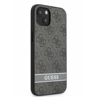Guess PU 4G Stripe Zadní Kryt pro iPhone 13 Grey [2]