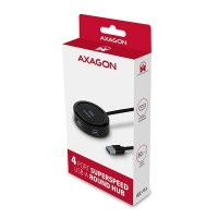 AXAGON HUE-P1A, 4x USB 3.2 Gen 1 ROUND hub, micro USB nap. konektor, kabel USB-A 30cm [5]