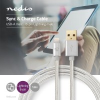 Lightning Kabel | USB 2.0 | Apple Lightning 8pinový | USB-A Zástrčka | 480 Mbps | Pozlacené | 1.00 m | Kulatý | Nylon /  [1]