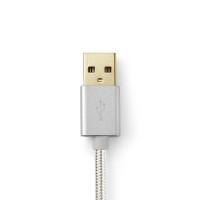 Lightning Kabel | USB 2.0 | Apple Lightning 8pinový | USB-A Zástrčka | 480 Mbps | Pozlacené | 1.00 m | Kulatý | Nylon /  [6]