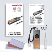 AXAGON CLR-M2FAN, měděný chladič s ventilátorem pro oboustranné M.2 SSD, výška 13 mm [3]