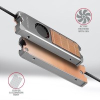 AXAGON CLR-M2FAN, měděný chladič s ventilátorem pro oboustranné M.2 SSD, výška 13 mm [6]