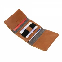 Kožená peněženka FIXED Tripple Wallet for AirTag z pravé hovězí kůže, hnědá [5]