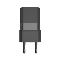 Síťová nabíječka FIXED Mini s USB-C a USB výstupem, podpora PD a QC 3.0, 20W, černý [2]