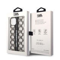 Karl Lagerfeld Monogram Vertical Stripe Zadní Kryt pro iPhone 14 Plus Black [5]