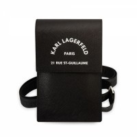 Karl Lagerfeld Saffiano Rue Saint Guillaume Wallet Phone Bag Black [1]