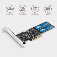 AXAGON PCES-SA4M2, PCIe řadič - 2x interní SATA 6G port + 2x SATA M.2 slot, ASM1164, SP & LP [1]