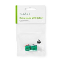 Dobíjecí Ni-MH baterie | 2.4 V DC | Dobíjecí | 300 mAh | Přednabité | 1-Polybag | N/A | Pájecí Jazýčky | Zelená [1]