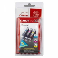 Barevné inkoustové kazety Canon CLI-521 Pack C/M/Y - Originální